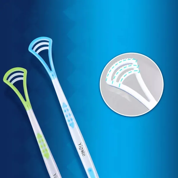 Anti-bad breath tongue scraper set for daily oral hygiene