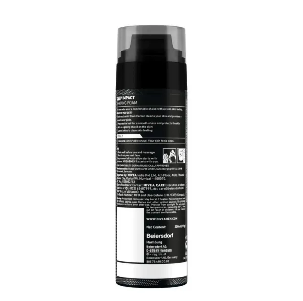 Nivea men deep shaving foam 200 ml for oily skin close shave