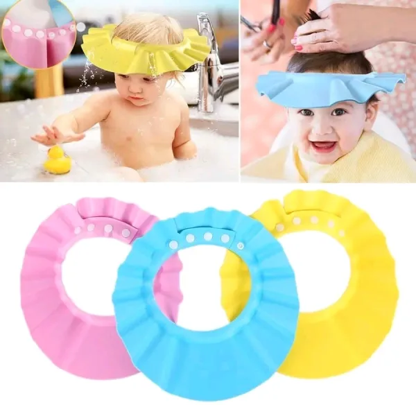 Soft elastic shower cap for babies and children