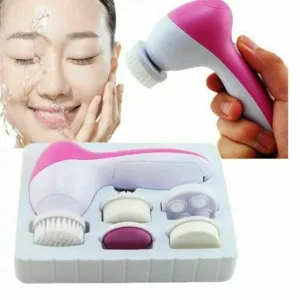 5 in 1 electric facial cleansing brush set with massage heads