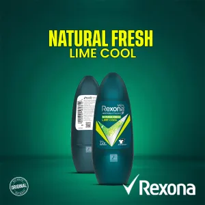 Rexona men lime scented roll on antiperspirant 45 ml bottle