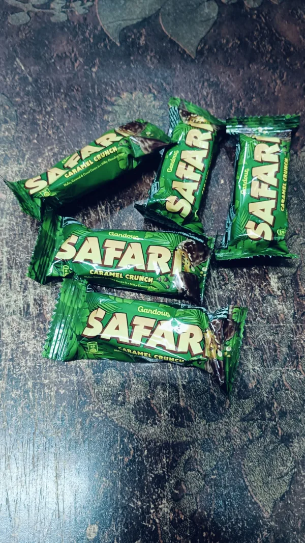 Safari chocolate coated caramel rice crisp individually wrapped pieces