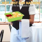 Divided snack containers for nachos chips and dip party serving