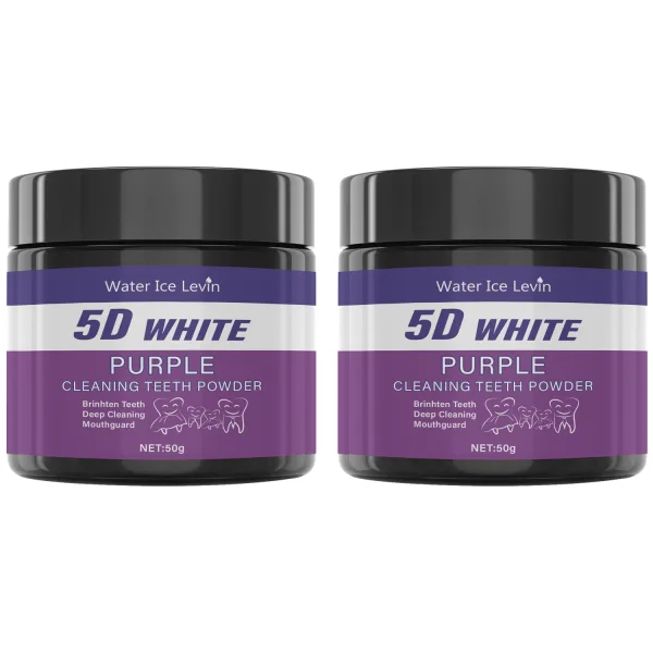 Purple tooth cleaning powder sulfate-free colour corrector jar