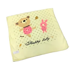 Soft cotton baby bath towel in cream pink and blue