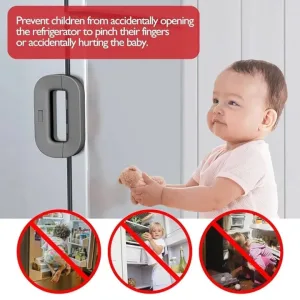 Child safety strap lock for cabinets and fridges anti pinch