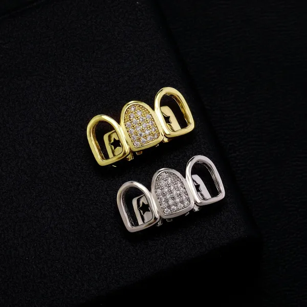 Punk style dental grillz three tooth hip hop mouth jewellery