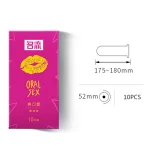 Cherry flavour oral sex condom natural latex 52mm