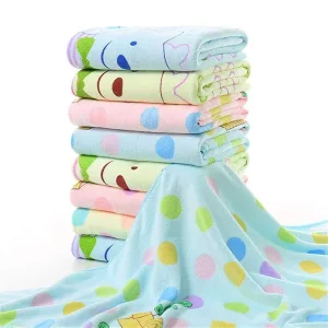 Large soft baby bath towel in microfibre cotton