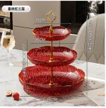 Three tier fruit snack and sweet serving stand for parties