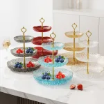 Multi-purpose decorative 3 layer fruit and snack serving tray