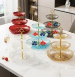 Multi-purpose decorative 3 layer fruit and snack serving tray