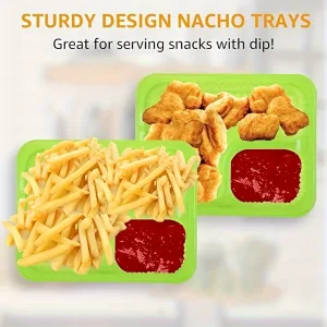 Divided snack containers for nachos chips and dip party serving