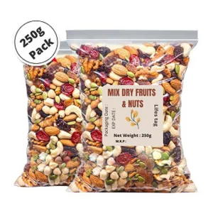 Mixed dry fruits and nuts 12 items 250gm pack