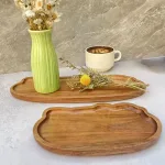 Japanese style wooden tea tray for candy dessert and tableware