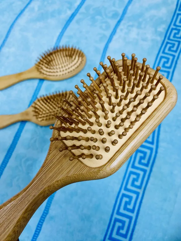 Premium natural wooden wide tooth hair comb anti static