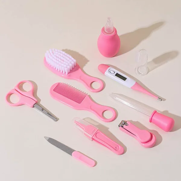 Complete baby grooming kit with comb brush and aspirator