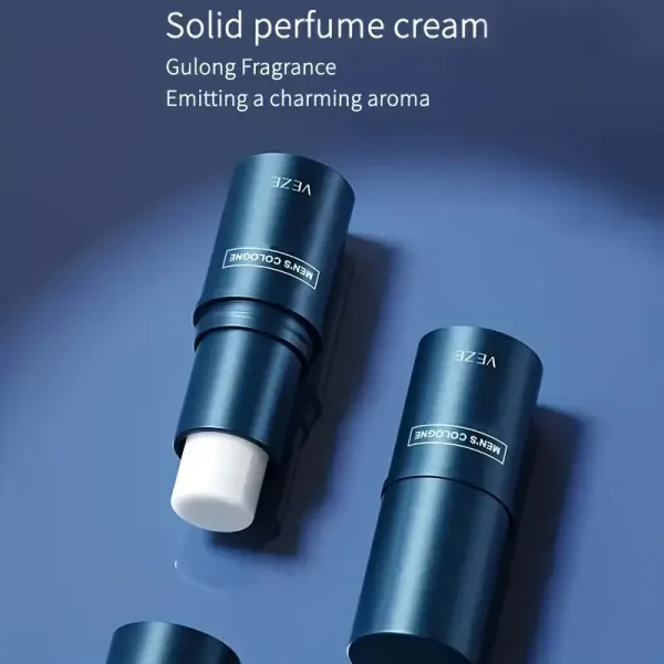 Portable mens solid fragrance balm for travel and daily wear