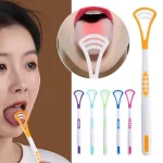Tongue scraper cleaner set of 2 double-sided oral hygiene tools