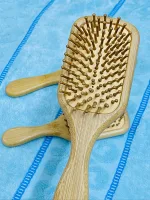 Premium natural wooden wide tooth hair comb anti static
