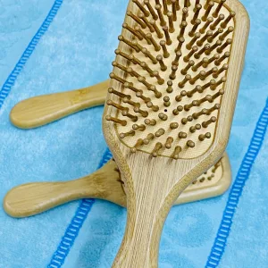 Premium natural wooden wide tooth hair comb anti static