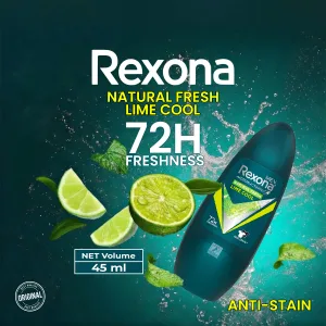 Rexona Men Natural Fresh Lime Cool roll-on deodorant 45ml imported