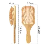 Natural wood comb and bamboo massage brush for all hair types