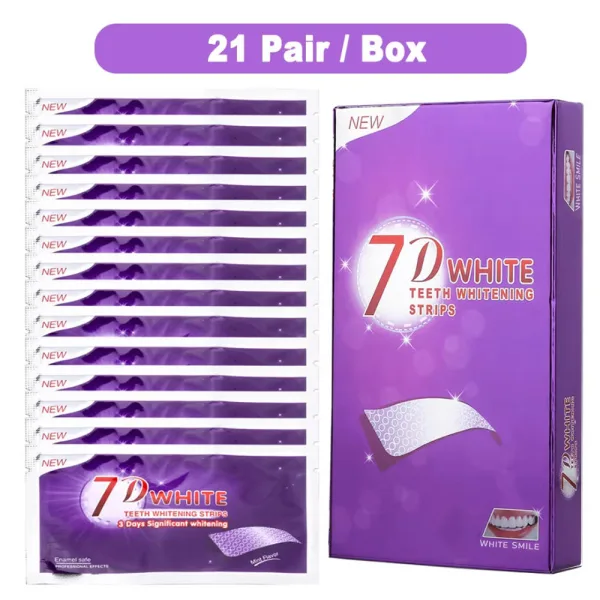 Purple teeth whitening strip colour corrector for at-home use