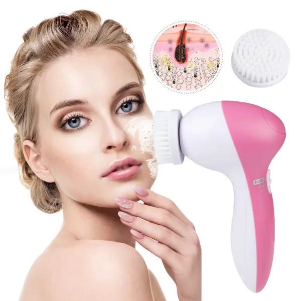 Electric face cleaner with interchangeable brushes 180g beauty tool