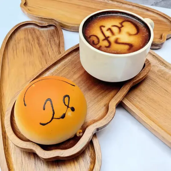 Wooden serving tray Japanese style for tea coffee and dessert