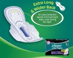Whisper overnight sanitary napkins extra long wider back 15 pads