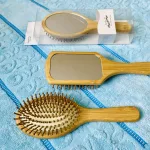 Wooden hair comb and bamboo scalp massage brush set anti static