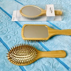 Wooden hair comb and bamboo scalp massage brush set anti static