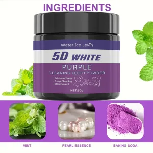 Sulfate-free purple tooth powder for deep cleaning and polishing