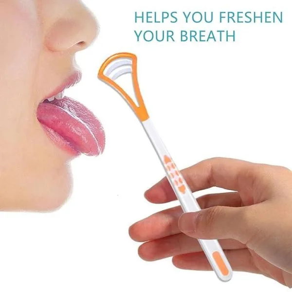 Anti-bad breath tongue scraper set for daily oral hygiene