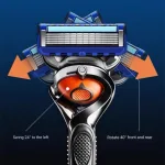 Mens manual safety razor five blades for close comfortable shave