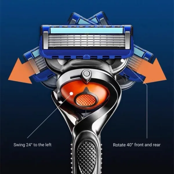 Mens manual safety razor five blades for close comfortable shave