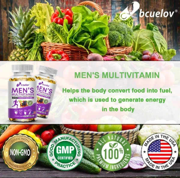 Men's daily multivitamin with antioxidants for heart brain and immunity