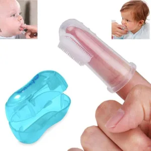 Baby finger toothbrush children's silicone transparent toothbrush with box