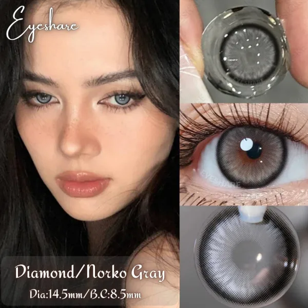 Eyeshare Ksseye Norko gray coloured contact lens pair with kit box