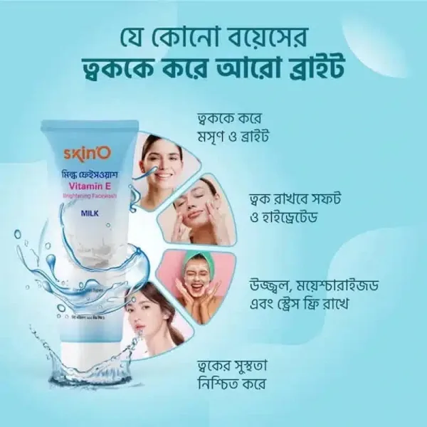 Skino milk extract facewash 110ml packaging detail