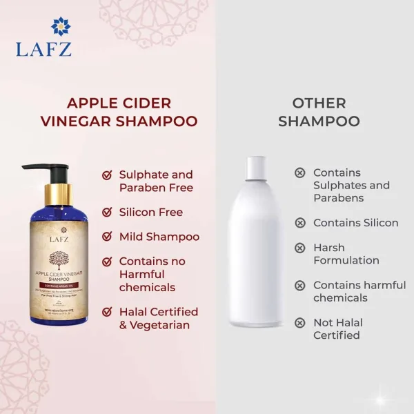 Lafz ACV shampoo with argan oil 200ml bottle