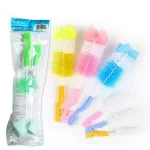 Portable baby feeding bottle cleaning brush set 2 in 1