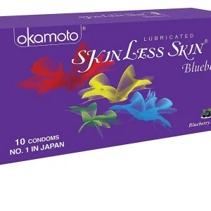 Okamoto blueberry flavoured ultra thin dotted condom Thailand