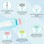 Electric baby nail file with gentle cushioned filing heads