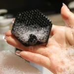 Men's face scrub and massage brush for deep cleaning stubble