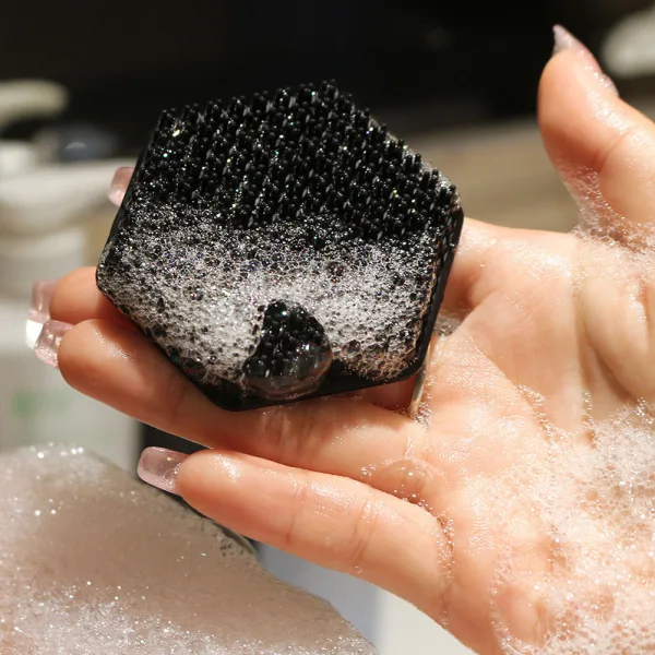 Men's face scrub and massage brush for deep cleaning stubble