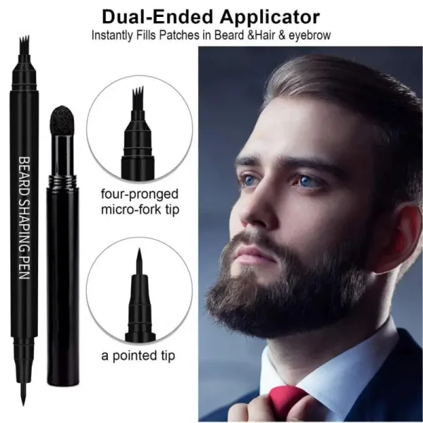 Beard filling pen kit with brush waterproof enhancer for men