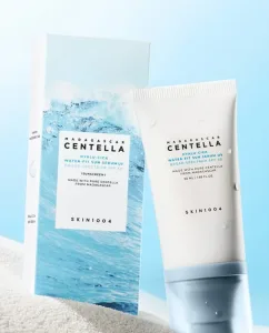 Korean centella sun serum SPF50+ with no white cast for sensitive skin