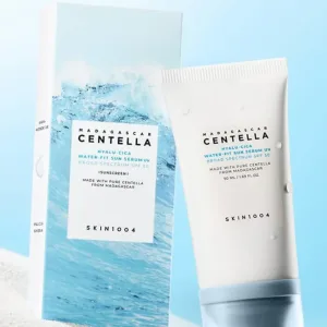 Korean centella sun serum SPF50+ with no white cast for sensitive skin
